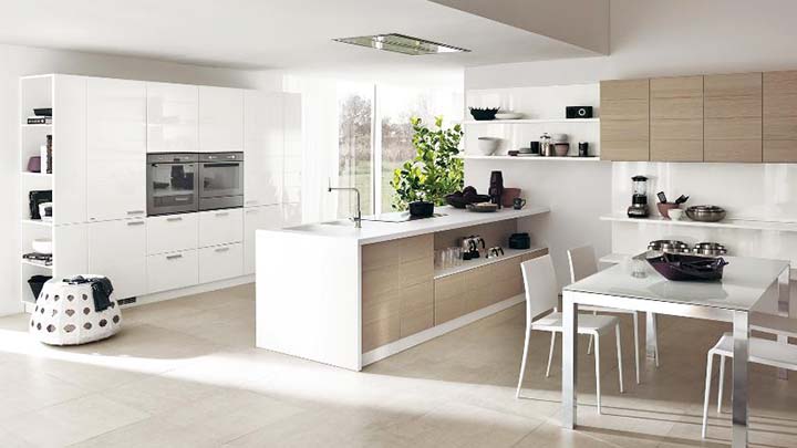 White Solid Surface Island Top