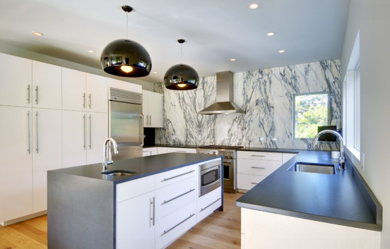 Contemporary-Marble-Kitchen-With-Black-Accents