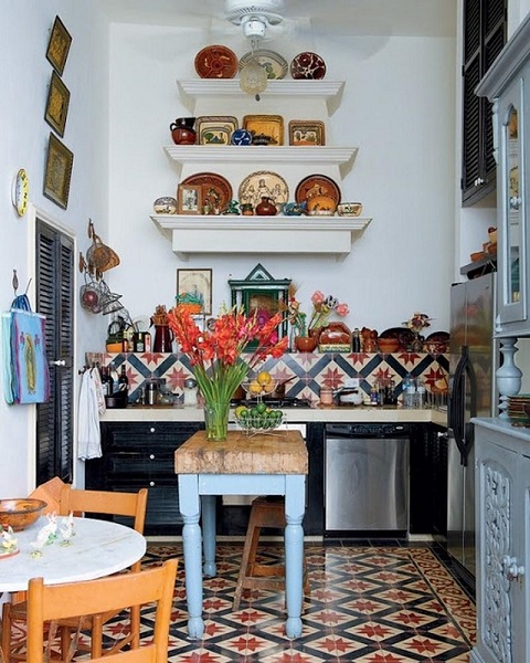 Lively Bohemian Kitchen Interior