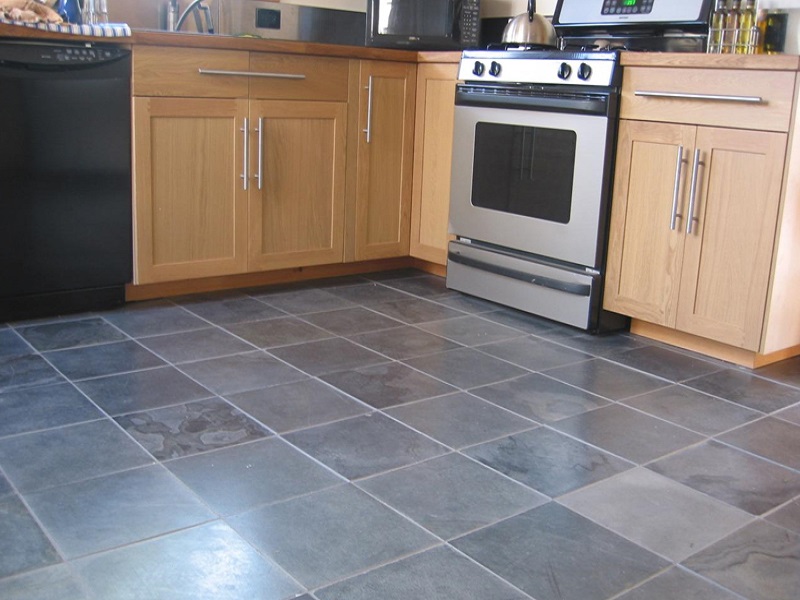 kitchen with safe vinyl flooring