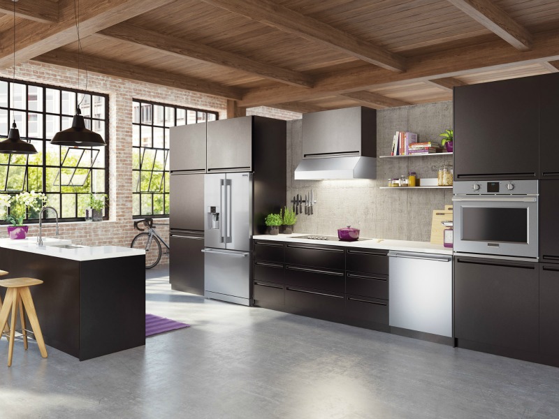 Kitchen With Wall-Mounted Appliances