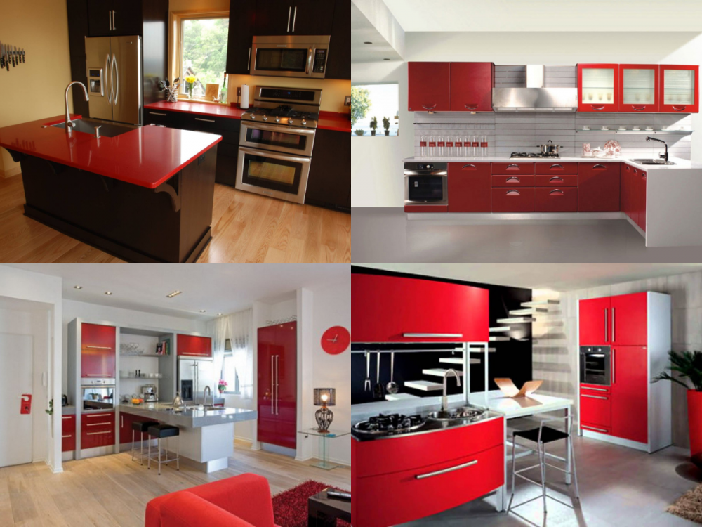 Red Coloured Kitchens