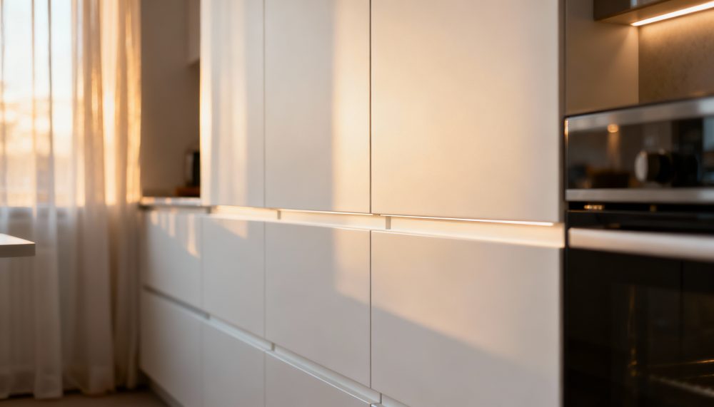 Handleless Cabinet Design, Kitchen Cabinet Design, Home Kitchen Cabinets, Kitchen Cabinets For Home, Handleless Cabinet Design, Handleless Cabinet Options