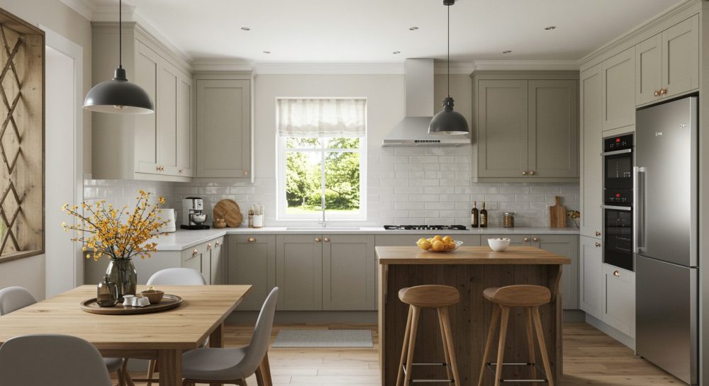 Expansive Kitchen Illusion, kitchen space, kitchen size, planning kitchen space, planning kitchen size, home kitchen space, planning kitchen tips, layout for kitchens, large kitchens